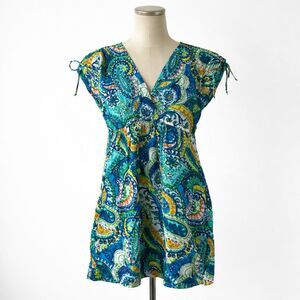 Ralph Lauren Carnivale Paisley Cotton Swim Coverup Tunic Size Small Beach Pool